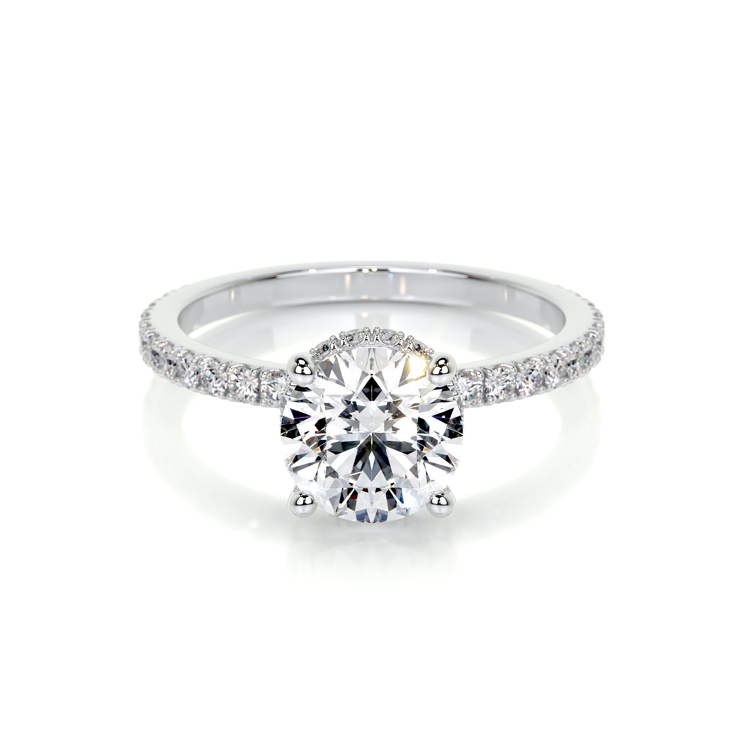 1.50 CT Round Hidden Halo CVD E/VS2 Diamond Engagement Ring 1